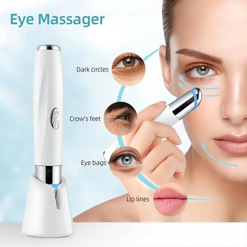 5 In 1 Eye Beauty Device Facial Massager Led Red Light Therapy Wand|Relax Eye Dark Circles, Eye Bags, Puffiness Skincare Tool